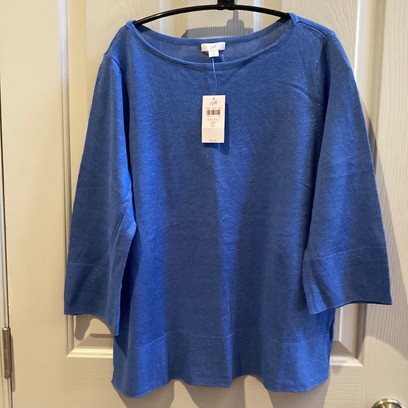 J. Jill Tops Nwt Jjill Blue Top Poshmark